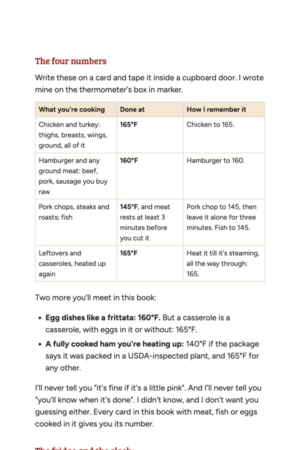 A page from the book: The four numbers, with the table